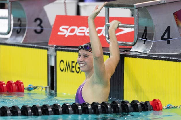 Deutsche Sprint- und Lagenmeisterschaften im Schwimmen 2026 50m Schmetterling Frauen Elimination: Die Siegerin Angelina Köhler (Deutscher Schwimm-Verband). Deutsche Sprint- und Lagenmeisterschaften am 25. Juli 2026 im Stadionbad in Hannover., Hannover Niedersachsen Deutschland Stadionbad *** 2026 German Sprint and Individual Medley Swimming Championships, Women’s 50-meter Butterfly Elimination Round: Winner Angelina Köhler, German Swimming Federation. German Sprint and Individual Medley Championships on July 25, 2026, at the Stadionbad in Hanover, Hanover, Lower Saxony, Germany. Stadionbad