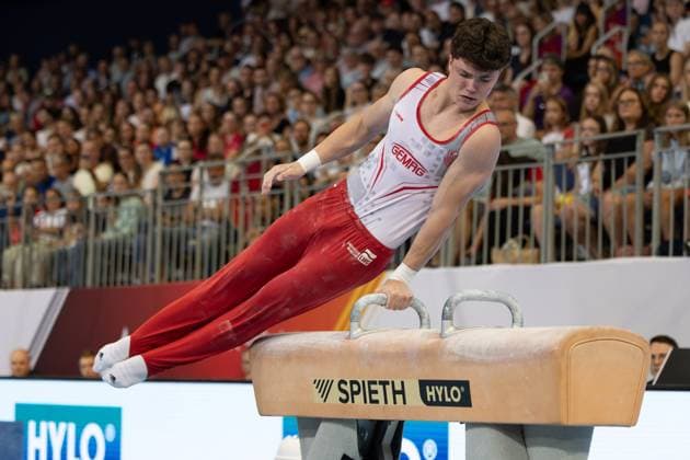 DM Finals 2026; Gerätfinals Männer Pauschenpferd***Radomyr Stelmakh bei seiner Übung *** 2026 DM Finals Men s Apparatus Finals: Pommel Horse***Radomyr Stelmakh performing his routine Copyright: xUdoxHerrmannx