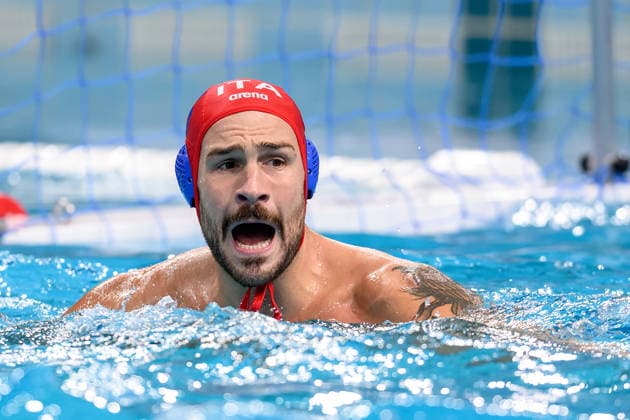 Water polo, Wasserball WORLD CUP, Gianmarco Nicosia of Italy reacts during the Men s Bronze Medal Match Water Polo World Cup Final match between Australia and Italy at Sydney Olympic Park Aquatic Centre in Sydney, Sunday, July 26, 2026. ( NO ARCHIVING, EDITORIAL USE ONLY SYDNEY NEW SOUTH WALES AUSTRALIA  Copyright: xSTEVENxMARKHAMx 20260726139734118470