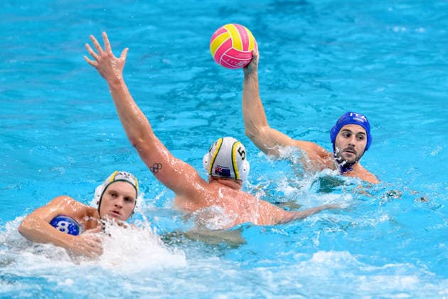Water polo, Wasserball WORLD CUP, Giacomo Cannella of Italy in action during the Men s Bronze Medal Match Water Polo World Cup Final match between Australia and Italy at Sydney Olympic Park Aquatic Centre in Sydney, Sunday, July 26, 2026. ( NO ARCHIVING, EDITORIAL USE ONLY SYDNEY NEW SOUTH WALES AUSTRALIA  Copyright: xSTEVENxMARKHAMx 20260726124049853145