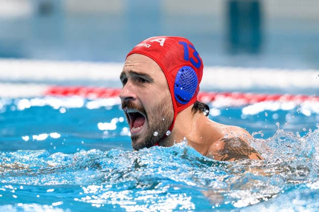 Water polo, Wasserball WORLD CUP, Gianmarco Nicosia of Italy reacts during the Men s Bronze Medal Match Water Polo World Cup Final match between Australia and Italy at Sydney Olympic Park Aquatic Centre in Sydney, Sunday, July 26, 2026. ( NO ARCHIVING, EDITORIAL USE ONLY SYDNEY NEW SOUTH WALES AUSTRALIA  Copyright: xSTEVENxMARKHAMx 20260726192559021336