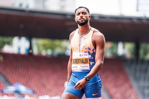 Swiss Athletics Championships, 25.07.2026 ZURICH, SWITZERLAND - JULY 25: Timothe Mumenthaler (Stade Geneve) before the 100 m at the Swiss Athletics Championships on July 25, 2026 in Zurich, Switzerland. *** Swiss Athletics Championships, July 25, 2026, ZURICH, SWITZERLAND July 25: Timothe Mumenthaler at Stade Genève before the 100-meter race at the Swiss Athletics Championships on July 25, 2026, in Zurich, Switzerland Copyright: xBEAUTIFULxSPORTS UlfxSchillerx