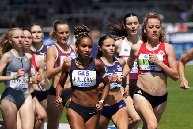 Leichtathletik, Athletics, Track and Field,, Leichtathletik DM 2026 , 25.07-26.07.2026, Lohrheidestadion Bochum-Wattenheid 800m Frauen Nathalie Füllgraf Cologne Athletics , Smilla Kolbe Eintracht Frankfurt, Copyright Gladys Chai von der Laage *** Track and Field, Athletics, Track and Field, 2026 German Track and Field Championships, July 25–26, 2026, Lohrheidestadion, Bochum, Wattenheid, Women’s 800m: Nathalie Füllgraf (Cologne Athletics), Smilla Kolbe (Eintracht Frankfurt), Copyright Gladys Chai von der Laage