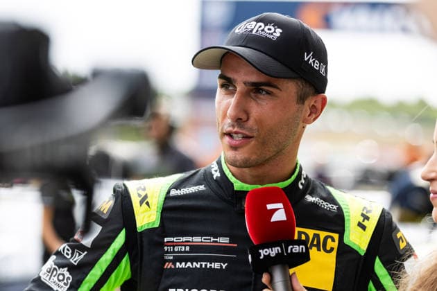 GER, DTM, 9. & 10. Lauf, Motorsport Arena Oschersleben 26.07.2026, Motorsport Arena, Oschersleben, GER, DTM, 9. & 10. Lauf, Motorsport Arena Oschersleben Thomas Preining, Manthey beim Interview Â Foto: Alexander Trienitz Oschersleben Motorsport Arena Sachsen-Anhalt Deutschland *** GER, DTM, Round 9 of 10, Motorsport Arena Oschersleben, July 26, 2026, Motorsport Arena, Oschersleben, GER, DTM, Round 9 of 10, Motorsport Arena Oschersleben: Thomas Preining and Manthey during an interview. Photo by Alexander Trienitz. Oschersleben Motorsport Arena, Saxony-Anhalt, Germany