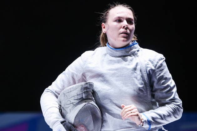 CHINA, HONG KONG - JULY 26, 2026: Russia s Alina Mikhailova competes in the ladies individual sabre event at the 2026 Kerry Fencing World Championships. Mikhail Sinitsyn TASS  95477107