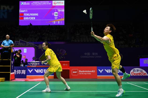 CHANGZHOU, CHINA - JULY 26: Guo Xinwa and Chen Fanghui of China compete in the Mixed Doubles Final match against Feng Yanzhe and Huang Dongping of China on day 6 of the China Open 2026 at Changzhou Olympic Sports Center Gymnasium on July 26, 2026 in Changzhou, Jiangsu Province of China.  Copyright: xVCGx 111656483084