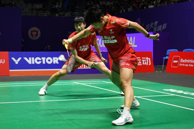 CHANGZHOU, CHINA - JULY 26: Feng Yanzhe and Huang Dongping of China compete in the Mixed Doubles Final match against Guo Xinwa and Chen Fanghui of China on day 6 of the China Open 2026 at Changzhou Olympic Sports Center Gymnasium on July 26, 2026 in Changzhou, Jiangsu Province of China.  Copyright: xVCGx 111656483091