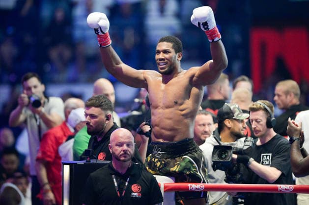 JEDDAH, SAUDI ARABIA - JULY 25: Anthony Joshua celebrates after knocking out Kristian Prenga (not pictured) during the Heavyweight contest fight between Anthony Joshua and Kristian Prenga in the Anthony Joshua v Kristian Prenga: The Comeback fight night at Jeddah Superdome on July 25, 2026 in Jeddah, Saudi Arabia.  Copyright: xKhalidxAlhaj MBxMediax