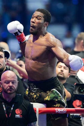 JEDDAH, SAUDI ARABIA - JULY 25: Anthony Joshua celebrates after knocking out Kristian Prenga (not pictured) during the Heavyweight contest fight between Anthony Joshua and Kristian Prenga in the Anthony Joshua v Kristian Prenga: The Comeback fight night at Jeddah Superdome on July 25, 2026 in Jeddah, Saudi Arabia.  Copyright: xKhalidxAlhaj MBxMediax