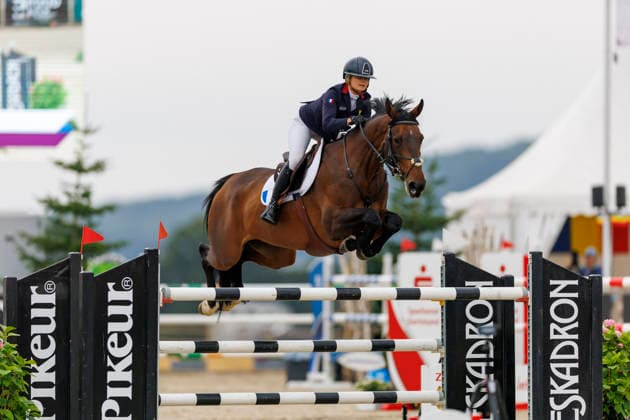 HAGEN a.T.W. - FEI Jumping European Championship, EM, Europameisterschaft Children, Juniors and Young Rider 2026, HAGEN a.T.W. - FEI Jumping European Championship Children, Juniors and Young Rider 2026 DESUTTER Vera (FRA), Damoisel of Aranka YR-I - CH-EU-Y-S - YOUNG RIDERS - Individuals Final Individuals over two rounds - FIRST ROUND Hagen a.T.W., Reitanlage Haunhorst 26. July 2026 - *** HAGEN a T W FEI Jumping European Championship for Children, Juniors, and Young Riders 2026, HAGEN a T W FEI Jumping European Championship for Children, Juniors, and Young Riders 2026 DESUTTER Vera FRA, Damoisel of Aranka YR I CH EU Y S YOUNG RIDERS Individuals Final Individuals over two rounds FIRST ROUND Hagen a T W, Haunhorst Equestrian Center, July 26, 2026