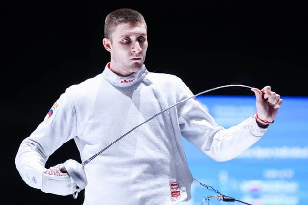 CHINA, HONG KONG - JULY 26, 2026: Russia s Dmitry Shvelidze competes in the men s individual epee event at the 2026 Kerry Fencing World Championships. Mikhail Sinitsyn TASS  95477444