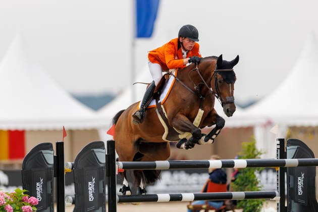 HAGEN a.T.W. - FEI Jumping European Championship, EM, Europameisterschaft Children, Juniors and Young Rider 2026, HAGEN a.T.W. - FEI Jumping European Championship Children, Juniors and Young Rider 2026 FIECHTER Logan (NED), Lieverella YR-I - CH-EU-Y-S - YOUNG RIDERS - Individuals Final Individuals over two rounds - FIRST ROUND Hagen a.T.W., Reitanlage Haunhorst 26. July 2026 - *** HAGEN a T W FEI Jumping European Championship for Children, Juniors, and Young Riders 2026, HAGEN a T W FEI Jumping European Championship for Children, Juniors, and Young Riders 2026 FIECHTER Logan NED, Lieverella YR I CH EU Y S YOUNG RIDERS Individuals Final (two rounds) FIRST ROUND Hagen a T W, Haunhorst Equestrian Center, July 26, 2026