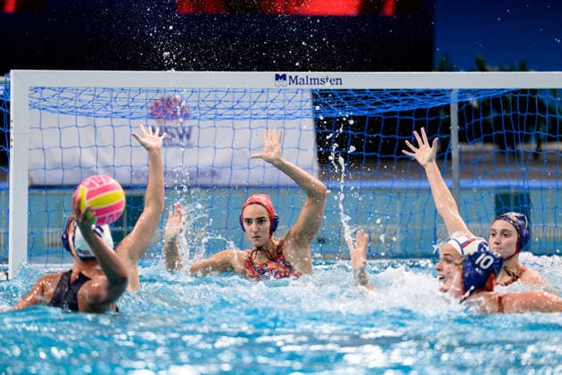 Water polo, Wasserball WORLD CUP, Martina Terre of Spain in action during the Women™s Gold Medal Water Polo World Cup Final match between United States and Spain at Sydney Olympic Park Aquatic Centre in Sydney, Sunday, July 26, 2026. ( NO ARCHIVING, EDITORIAL USE ONLY SYDNEY NEW SOUTH WALES AUSTRALIA  Copyright: xSTEVENxMARKHAMx 20260726136030536250