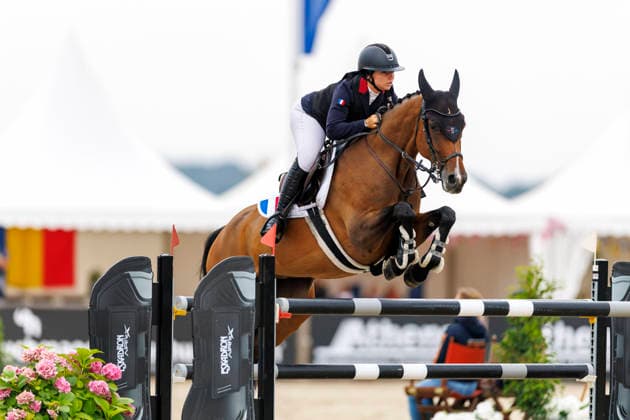 HAGEN a.T.W. - FEI Jumping European Championship, EM, Europameisterschaft Children, Juniors and Young Rider 2026, HAGEN a.T.W. - FEI Jumping European Championship Children, Juniors and Young Rider 2026 ROUSSELLE Elona (FRA), Liberty D YR-I - CH-EU-Y-S - YOUNG RIDERS - Individuals Final Individuals over two rounds - FIRST ROUND Hagen a.T.W., Reitanlage Haunhorst 26. July 2026 - *** HAGEN a T W FEI Jumping European Championship for Children, Juniors, and Young Riders 2026, HAGEN a T W FEI Jumping European Championship for Children, Juniors, and Young Riders 2026 ROUSSELLE Elona FRA, Liberty D YR I CH EU Y S YOUNG RIDERS Individuals Final Individuals over two rounds FIRST ROUND Hagen a T W, Haunhorst Equestrian Center, July 26, 2026