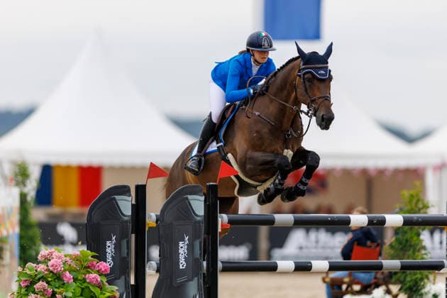 HAGEN a.T.W. - FEI Jumping European Championship, EM, Europameisterschaft Children, Juniors and Young Rider 2026, HAGEN a.T.W. - FEI Jumping European Championship Children, Juniors and Young Rider 2026 LEPRATTI Greta (ITA), Mercy van t Ruytershof YR-I - CH-EU-Y-S - YOUNG RIDERS - Individuals Final Individuals over two rounds - FIRST ROUND Hagen a.T.W., Reitanlage Haunhorst 26. July 2026 - *** HAGEN a T W FEI Jumping European Championship for Children, Juniors, and Young Riders 2026, HAGEN a T W FEI Jumping European Championship for Children, Juniors and Young Riders 2026 LEPRATTI Greta ITA, Mercy van t Ruytershof YR I CH EU Y S YOUNG RIDERS Individuals Final Individuals over two rounds FIRST ROUND Hagen a T W, Haunhorst Equestrian Center, July 26, 2026