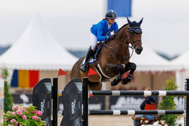 HAGEN a.T.W. - FEI Jumping European Championship, EM, Europameisterschaft Children, Juniors and Young Rider 2026, HAGEN a.T.W. - FEI Jumping European Championship Children, Juniors and Young Rider 2026 LEPRATTI Greta (ITA), Mercy van t Ruytershof YR-I - CH-EU-Y-S - YOUNG RIDERS - Individuals Final Individuals over two rounds - FIRST ROUND Hagen a.T.W., Reitanlage Haunhorst 26. July 2026 - *** HAGEN a T W FEI Jumping European Championship for Children, Juniors, and Young Riders 2026, HAGEN a T W FEI Jumping European Championship for Children, Juniors and Young Riders 2026 LEPRATTI Greta ITA, Mercy van t Ruytershof YR I CH EU Y S YOUNG RIDERS Individuals Final Individuals over two rounds FIRST ROUND Hagen a T W, Haunhorst Equestrian Center, July 26, 2026