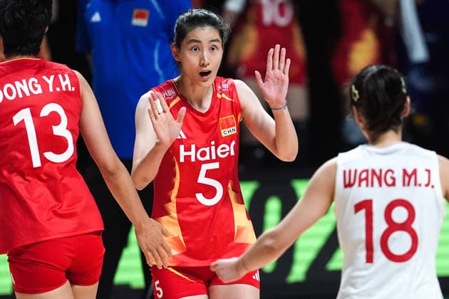 China v Italy - 2026 FIVB Volleyball Nations League MACAU, CHINA - JULY 26: Linyu Diao (5) of China celebrates after a point during the 2026 FIVB Women s Volleyball Nations League (VNL) third-place match between China and Italy at the East Asian Games Dome in Macau, China, on July 26, 2026. Dilara Irem Sancar Anadolu Macau China. Editorial use only. Please get in touch for any other usage.  Copyright: x2026xAnadoluxDilaraxIremxSancarx