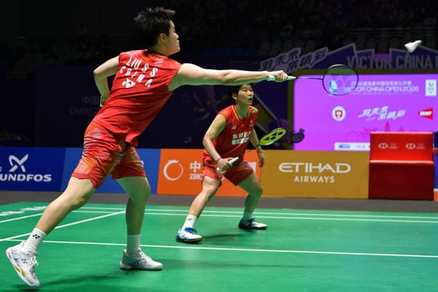 CHANGZHOU, CHINA - JULY 26: Liu Shengshu and Tan Ning of China compete in the Women s Doubles Final match against Yuki Fukushima and Matsumoto Mayu of Japan on day 6 of the China Open 2026 at Changzhou Olympic Sports Center Gymnasium on July 26, 2026 in Changzhou, Jiangsu Province of China.  Copyright: xVCGx 111656488382