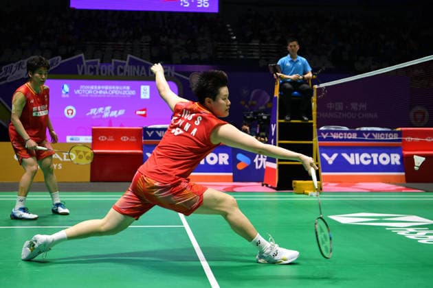 CHANGZHOU, CHINA - JULY 26: Liu Shengshu and Tan Ning of China compete in the Women s Doubles Final match against Yuki Fukushima and Matsumoto Mayu of Japan on day 6 of the China Open 2026 at Changzhou Olympic Sports Center Gymnasium on July 26, 2026 in Changzhou, Jiangsu Province of China.  Copyright: xVCGx 111656488383