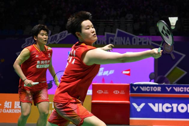 CHANGZHOU, CHINA - JULY 26: Liu Shengshu and Tan Ning of China compete in the Women s Doubles Final match against Yuki Fukushima and Matsumoto Mayu of Japan on day 6 of the China Open 2026 at Changzhou Olympic Sports Center Gymnasium on July 26, 2026 in Changzhou, Jiangsu Province of China.  Copyright: xVCGx 111656488389