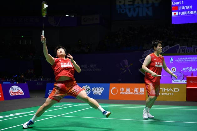CHANGZHOU, CHINA - JULY 26: Liu Shengshu and Tan Ning of China compete in the Women s Doubles Final match against Yuki Fukushima and Matsumoto Mayu of Japan on day 6 of the China Open 2026 at Changzhou Olympic Sports Center Gymnasium on July 26, 2026 in Changzhou, Jiangsu Province of China.  Copyright: xVCGx 111656488377