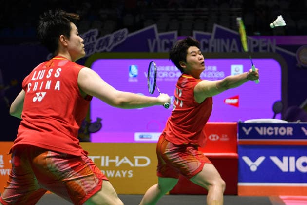CHANGZHOU, CHINA - JULY 26: Liu Shengshu and Tan Ning of China compete in the Women s Doubles Final match against Yuki Fukushima and Matsumoto Mayu of Japan on day 6 of the China Open 2026 at Changzhou Olympic Sports Center Gymnasium on July 26, 2026 in Changzhou, Jiangsu Province of China.  Copyright: xVCGx 111656488378
