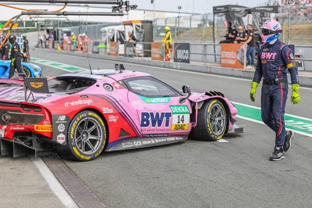In the pitlane: Matteo Cairoli (I Emil Frey Racing 14), Ferrari 296 GT3 Evo, DTM (German Touring Car Championship) - Round 5 - Race 2, Motorsportarena Oschersleben on 26.07.2026. Sachsen-Anhalt Deutschland Copyright: xO.Franke,xSportblen.dex