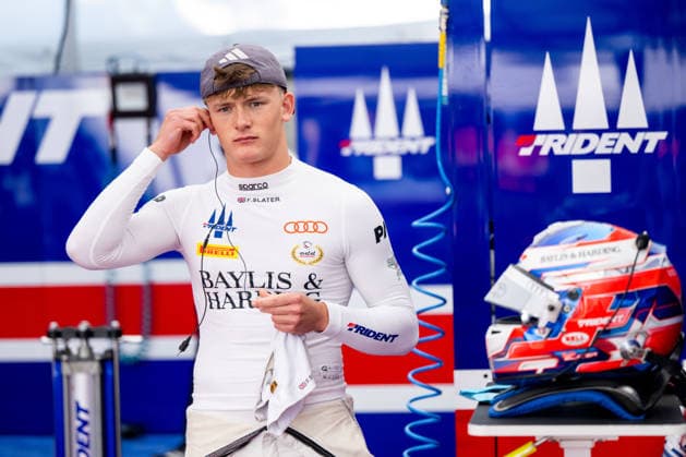 26.07.2026, HUN, Motorsport, FIA Formel 3 Meisterschaft, Rennen, Saison 2026, Hungaroring Budapest, Großer Preis von Ungarn Freddie Slater ( Trident, Audi F1 Team Junior, Großbritannien, 05 ) Mogyorod Hungaroring Pest Ungarn *** July 26, 2026, HUN, Motorsports, FIA Formula 3 Championship, Race, 2026 Season, Hungaroring, Budapest, Hungarian Grand Prix, Freddie Slater, Trident, Audi F1 Team Junior, Great Britain, 05 Mogyorod, Hungaroring, Pest, Hungary Copyright: xNordphotox xMemmlerx