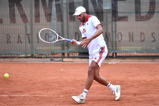Tennis 1. Herren Bundesliga Saison 2026 TC Bredeney - Kölner THC Stadion Rot-Weiss am 26.07.2026 am Zeißbogen in Essen Laurent Lokoli ( Kölner THC Stadion Rot-Weiss ) Nordrhein-Westfalen Deutschland *** Men s Tennis 1 Bundesliga, 2026 Season, TC Bredeney, Kölner THC Stadion Rot Weiss, July 26, 2026, at Zeißbogen in Essen, Laurent Lokoli, Kölner THC Stadion Rot Weiss, North Rhine-Westphalia, Germany