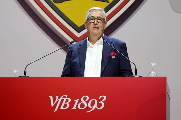 26.07.26 VfB Stuttgart MGV 2026 Deutschland, Stuttgart, 26.07.2026, Fussball, Bundesliga, Saison 2026 2027, VfB Stuttgart Mitgliederversammlung 2026: VfB Präsident Dietmar Allgaier. *** July 26, 2026 VfB Stuttgart General Members Meeting 2026 Germany, Stuttgart, July 26, 2026, Soccer, Bundesliga, 2026–2027 Season, VfB Stuttgart General Members Meeting 2026, VfB President Dietmar Allgaier