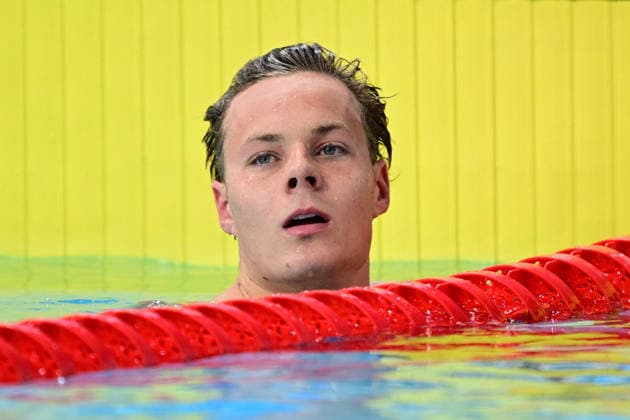 COM26 SWIMMING HEATS, Bailey Lello of Australia reacts during the Men™s 50m Breaststroke heats at the Glasgow 2026 Commonwealth Games at the Tollcross International Swimming Centre in Glasgow, Scotland, Sunday, July 26, 2026. ( NO ARCHIVING, EDITORIAL USE ONLY Glasgow Scotland United Kingdom  Copyright: xDEANxLEWINSx 20260726142300073062