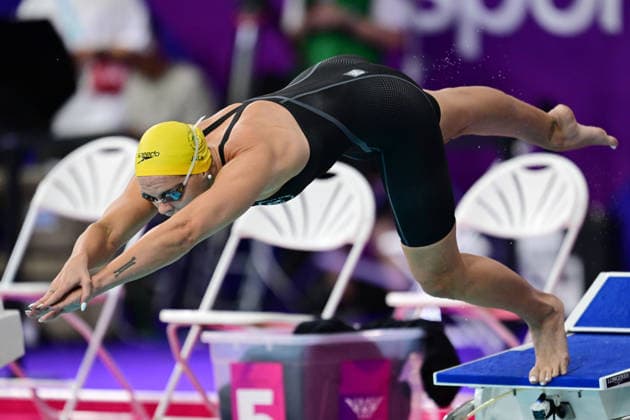 COM26 SWIMMING HEATS, Shayna Jack of Australia competes during the Women™s 100m Freestyle heats at the Glasgow 2026 Commonwealth Games at the Tollcross International Swimming Centre in Glasgow, Scotland, Sunday, July 26, 2026. ( NO ARCHIVING, EDITORIAL USE ONLY Glasgow Scotland United Kingdom  Copyright: xDEANxLEWINSx 20260726153707385912