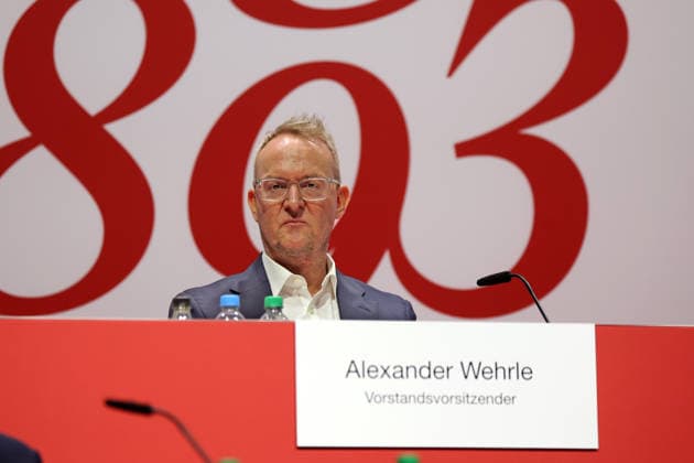 26.07.26 VfB Stuttgart MGV 2026 Deutschland, Stuttgart, 26.07.2026, Fussball, Bundesliga, Saison 2026 2027, VfB Stuttgart Mitgliederversammlung 2026: Alexander Wehrle, Vorstandsvorsitzender VfB . *** July 26, 2026 VfB Stuttgart General Members Meeting 2026 Germany, Stuttgart, July 26, 2026, Soccer, Bundesliga, 2026–2027 Season, VfB Stuttgart 2026 General Meeting Alexander Wehrle, Chairman of the VfB Board of Directors