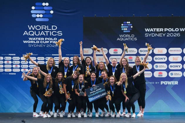 July 26, 2026, Sydney, Nsw, Australia: Team United State celebrate after victory at the Gold medal match between United State and Spain during the 2026 World Aquatics Water polo, Wasserball World Cup at Sydney Olympic Park Aquatic Centre on July 26, 2026 in Sydney, Australia WomenS Water Polo Golden Medal Match UNITED STATE - SPAIN World Cup 2026  - ZUMAr188 20260726_zip_r188_008 Copyright: xDanishxRavix