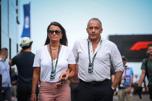 MOTORSPORTS - Formula 1 - 2026 Hungarian Grand Prix Photo by IPA ABACAPRESS.COM87009092 - Marco Antonelli, father of Andrea Kimi Antonelli, and Veronica, Kimi’s mother, walking through the Mercedes AMG F1 Team paddock during the Hungarian Grand Prix at the Hungaroring in Budapest, July 23–26, 2026, as part of the 2026 Formula 1 World Championship, WM, Weltmeisterschaft Hungary Hungary  Copyright: xIPAxSport ABACAx