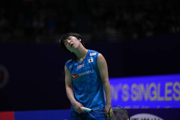 (260726) -- CHANGZHOU, July 26, 2026 -- Yamaguchi Akane reacts during the women s singles final match between Chen Yufei of China and Yamaguchi Akane of Japan at the 2026 China Open badminton tournament in Changzhou, east China s Jiangsu Province, July 26, 2026. ) (SP)CHINA-CHANGZHOU-BADMINTON-CHINA OPEN-WOMEN S SINGLES-FINAL (CN) LixBo 