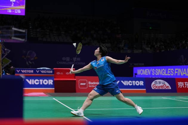 (260726) -- CHANGZHOU, July 26, 2026 -- Yamaguchi Akane competes during the women s singles final match between Chen Yufei of China and Yamaguchi Akane of Japan at the 2026 China Open badminton tournament in Changzhou, east China s Jiangsu Province, July 26, 2026. ) (SP)CHINA-CHANGZHOU-BADMINTON-CHINA OPEN-WOMEN S SINGLES-FINAL (CN) LixBo 