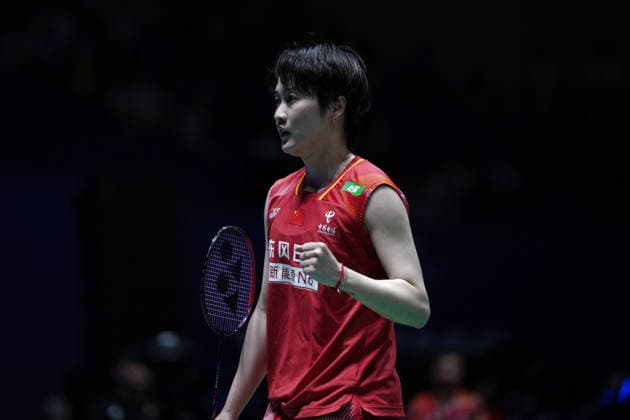 (260726) -- CHANGZHOU, July 26, 2026 -- Chen Yufei reacts during the women s singles final match between Chen Yufei of China and Yamaguchi Akane of Japan at the 2026 China Open badminton tournament in Changzhou, east China s Jiangsu Province, July 26, 2026. ) (SP)CHINA-CHANGZHOU-BADMINTON-CHINA OPEN-WOMEN S SINGLES-FINAL (CN) LixBo 