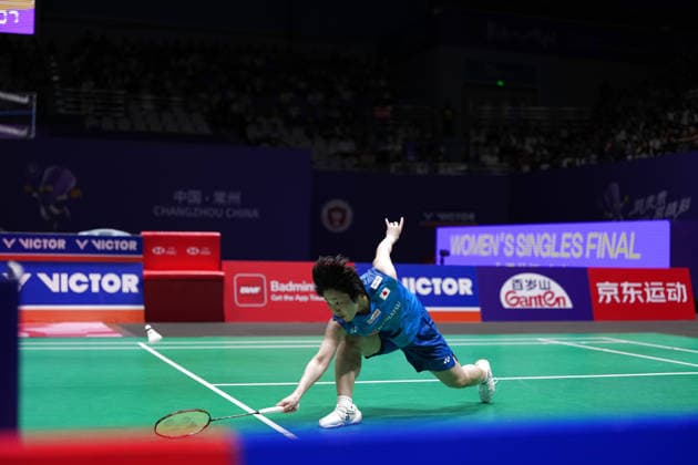 (260726) -- CHANGZHOU, July 26, 2026 -- Yamaguchi Akane competes during the women s singles final match between Chen Yufei of China and Yamaguchi Akane of Japan at the 2026 China Open badminton tournament in Changzhou, east China s Jiangsu Province, July 26, 2026. ) (SP)CHINA-CHANGZHOU-BADMINTON-CHINA OPEN-WOMEN S SINGLES-FINAL (CN) LixBo 