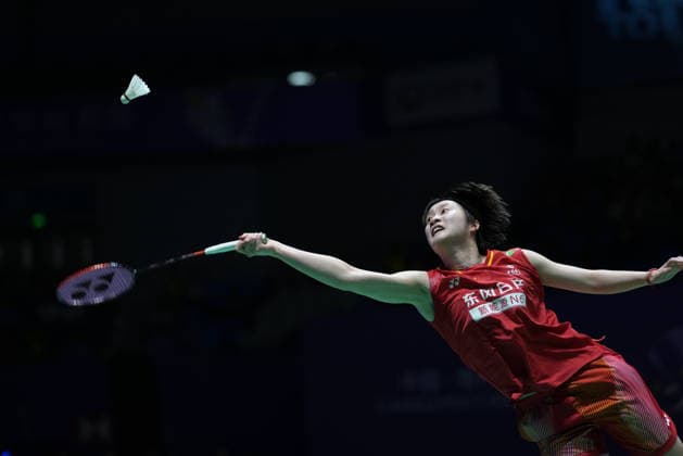 (260726) -- CHANGZHOU, July 26, 2026 -- Chen Yufei competes during the women s singles final match between Chen Yufei of China and Yamaguchi Akane of Japan at the 2026 China Open badminton tournament in Changzhou, east China s Jiangsu Province, July 26, 2026. ) (SP)CHINA-CHANGZHOU-BADMINTON-CHINA OPEN-WOMEN S SINGLES-FINAL (CN) SunxFei 
