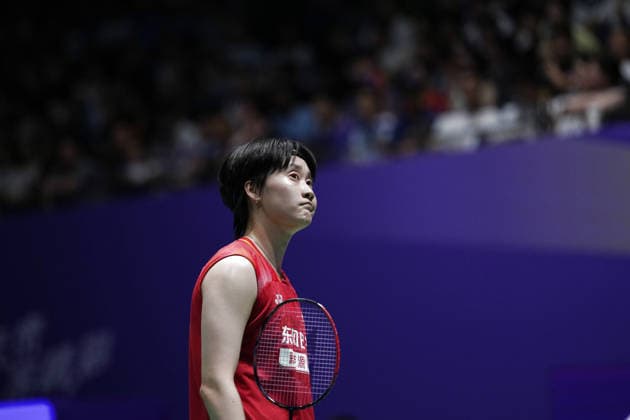 (260726) -- CHANGZHOU, July 26, 2026 -- Chen Yufei reacts during the women s singles final match between Chen Yufei of China and Yamaguchi Akane of Japan at the 2026 China Open badminton tournament in Changzhou, east China s Jiangsu Province, July 26, 2026. ) (SP)CHINA-CHANGZHOU-BADMINTON-CHINA OPEN-WOMEN S SINGLES-FINAL (CN) LixBo 