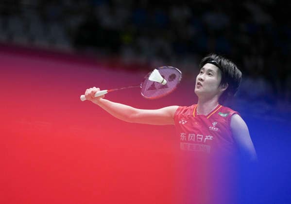 (260726) -- CHANGZHOU, July 26, 2026 -- Chen Yufei competes during the women s singles final match between Chen Yufei of China and Yamaguchi Akane of Japan at the 2026 China Open badminton tournament in Changzhou, east China s Jiangsu Province, July 26, 2026. ) (SP)CHINA-CHANGZHOU-BADMINTON-CHINA OPEN-WOMEN S SINGLES-FINAL (CN) LixBo 