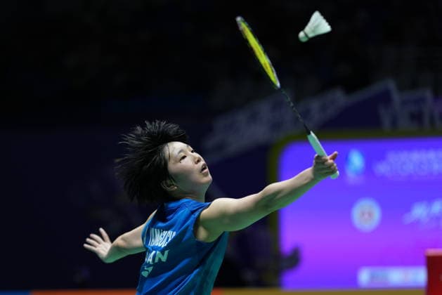 (260726) -- CHANGZHOU, July 26, 2026 -- Yamaguchi Akane competes during the women s singles final match between Chen Yufei of China and Yamaguchi Akane of Japan at the 2026 China Open badminton tournament in Changzhou, east China s Jiangsu Province, July 26, 2026. ) (SP)CHINA-CHANGZHOU-BADMINTON-CHINA OPEN-WOMEN S SINGLES-FINAL (CN) SunxFei 
