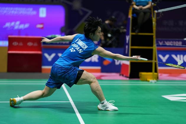 (260726) -- CHANGZHOU, July 26, 2026 -- Yamaguchi Akane competes during the women s singles final match between Chen Yufei of China and Yamaguchi Akane of Japan at the 2026 China Open badminton tournament in Changzhou, east China s Jiangsu Province, July 26, 2026. ) (SP)CHINA-CHANGZHOU-BADMINTON-CHINA OPEN-WOMEN S SINGLES-FINAL (CN) SunxFei 