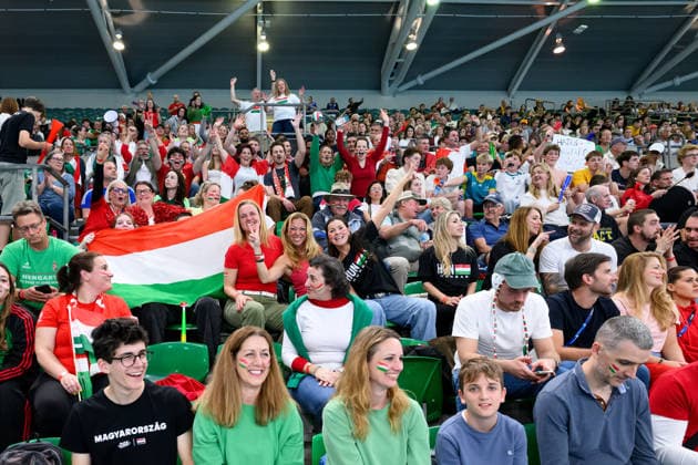 Water polo, Wasserball WORLD CUP, Hungary supporters during the Men™s Gold Medal Water Polo World Cup Final match between Hungary and Greece at Sydney Olympic Park Aquatic Centre in Sydney, Sunday, July 26, 2026. ( NO ARCHIVING, EDITORIAL USE ONLY SYDNEY NEW SOUTH WALES AUSTRALIA  Copyright: xSTEVENxMARKHAMx 20260726165411026050