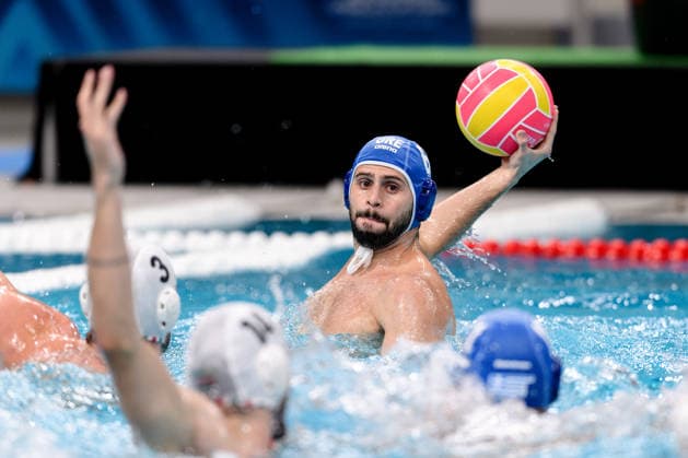 Water polo, Wasserball WORLD CUP, A. Papanastasiou of Greece throws the ball during the Men™s Gold Medal Water Polo World Cup Final match between Hungary and Greece at Sydney Olympic Park Aquatic Centre in Sydney, Sunday, July 26, 2026. ( NO ARCHIVING, EDITORIAL USE ONLY SYDNEY NEW SOUTH WALES AUSTRALIA  Copyright: xSTEVENxMARKHAMx 20260726124925510035