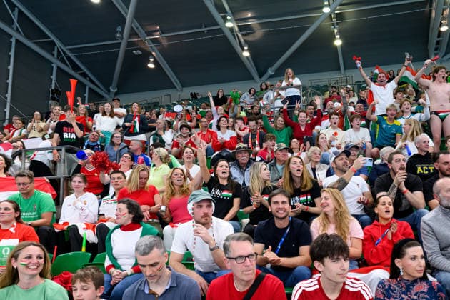 Water polo, Wasserball WORLD CUP, Hungary supporters during the Men™s Gold Medal Water Polo World Cup Final match between Hungary and Greece at Sydney Olympic Park Aquatic Centre in Sydney, Sunday, July 26, 2026. ( NO ARCHIVING, EDITORIAL USE ONLY SYDNEY NEW SOUTH WALES AUSTRALIA  Copyright: xSTEVENxMARKHAMx 20260726169709132635