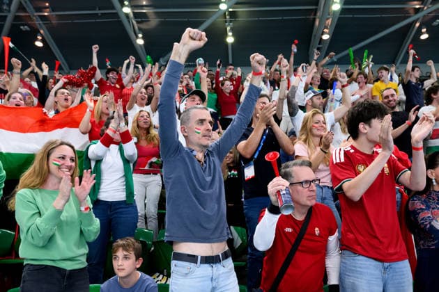 Water polo, Wasserball WORLD CUP, Hungary supporters during the Men™s Gold Medal Water Polo World Cup Final match between Hungary and Greece at Sydney Olympic Park Aquatic Centre in Sydney, Sunday, July 26, 2026. ( NO ARCHIVING, EDITORIAL USE ONLY SYDNEY NEW SOUTH WALES AUSTRALIA  Copyright: xSTEVENxMARKHAMx 20260726179256430481