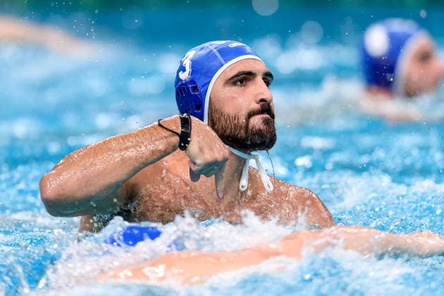 Water polo, Wasserball WORLD CUP, Dimitrios Skoumpakis of Greece reacts during the Men™s Gold Medal Water Polo World Cup Final match between Hungary and Greece at Sydney Olympic Park Aquatic Centre in Sydney, Sunday, July 26, 2026. ( NO ARCHIVING, EDITORIAL USE ONLY SYDNEY NEW SOUTH WALES AUSTRALIA  Copyright: xSTEVENxMARKHAMx 20260726190385570300