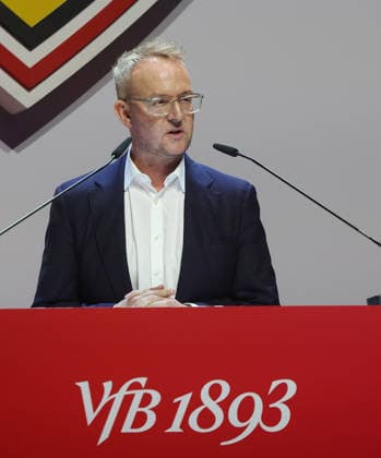 Stuttgart , VfB Stuttgart Mitgliederversammlung 2026 , Alexander Wehrle ( Vorstandsvorsitzender der VfB Stuttgart 1893 AG ) *** Stuttgart, VfB Stuttgart 2026 General Meeting, Alexander Wehrle, Chairman of the Board of VfB Stuttgart 1893 AG